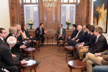 الرئيس الأسد خلال لقائه الوفد الفرنسي