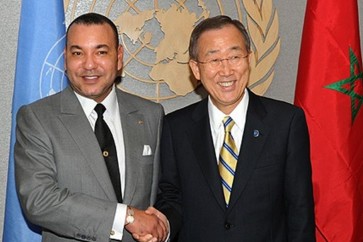 الامين العام للأمم المتحدة بان كي مون وملك المغرب محمد السادس