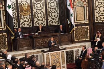 الرئيس السوري بشار الأسد متحدثاً أمام مجلس الشعب السوري