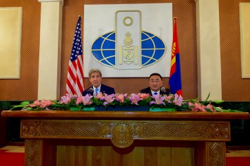 وزير الخارجية الاميركي جون كيري في منغوليا