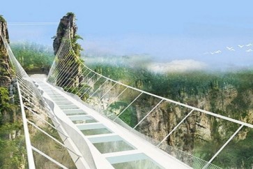 إفتتاح جسر الصين الزجاجي