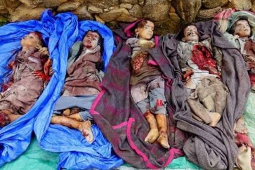 الأطفال الشهداء في غارة للعدوان الذي تشنه السعودية على اليمن استهدف مدرسة لتعليم القرآن