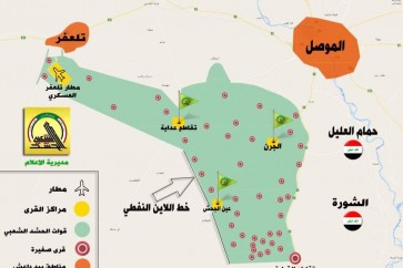المناطق التي حررها الحشد الشعبي جنوب وغرب الموصل