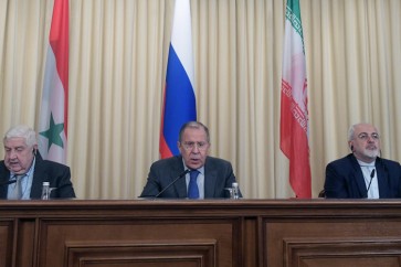مؤتمر صحفي مشترك لوزراء خارجية روسيا وإيران وسورية