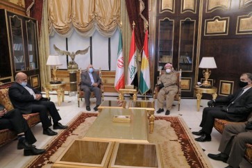 مسعود برزاني يستقبل ظريف في اقليم كردستان العراق