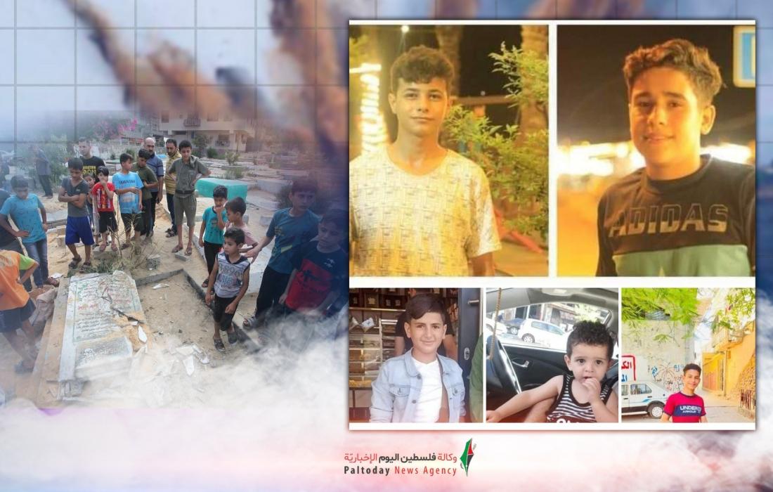 الاحتلال يعترف بقتله 5 أطفال في قصف مقبرة الفالوجة شمال قطاع غزة