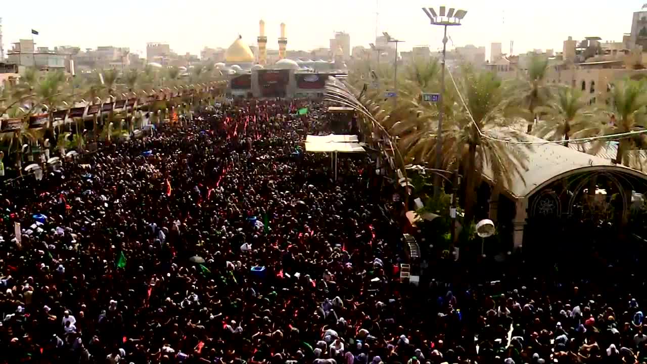 العراق مئات الآلاف يشاركون في مراسم احياء يوم العاشر من مح...تبتين الحسينية والعباسية - snapshot 28.85