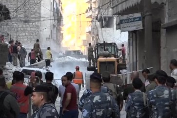 انهيار مبنى في حلب