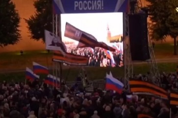 احتفالات في روسيا بعد ضم الاقاليم الاوكرانية الاربعة اليها