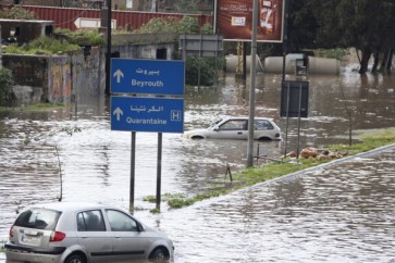 غرق شوارع بيروت بسبب الامطار الغزيرة