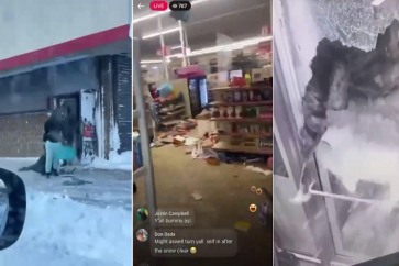 "فلتان أمني" في أمريكا بسبب الثلوج.. تكسير ونهب للمحلات التجارية!