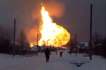 انفجار هائل يضرب خط انابيب غاز في روسيا