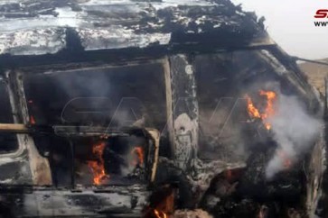 اعتداء إرهابي استهدف حافلات تقل العاملين في حقل التيم النفطي بدير الزور