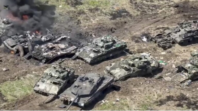 دبابات ليوبارد المحترقة في اوكرانيا