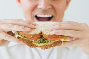 Man eating sandwich