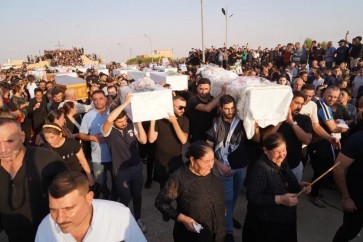 آلاف العراقيين شاركوا في مراسم تشييع جماعي لعدد كبير من ضحايا الحريق المفجع