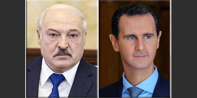 الرئيس الاسد يتلقى برقية تعزية من نظيره البيلاروسي