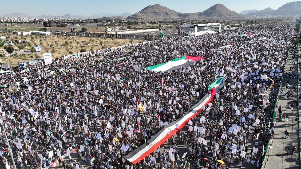 مسيرة اليمن وفلسطين في خندق واحد